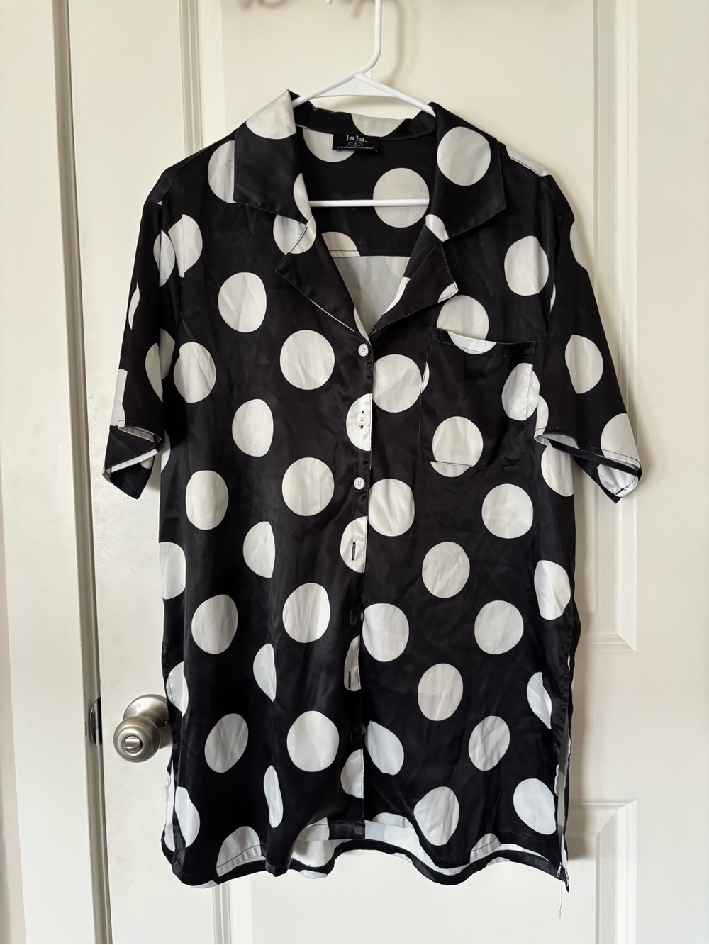 Dressed in Lala Dream So Big Satin Set in Classic Polka Dot - Picture 4 of 8